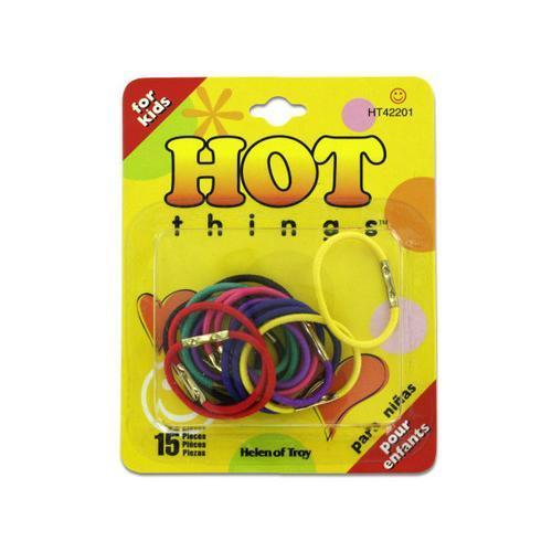 Elastic colored hair bands pack of 15 ( Case of 36 )