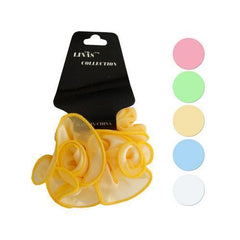 Pastel Chiffon Hair Twister with Ruffle Accent ( Case of 72 )