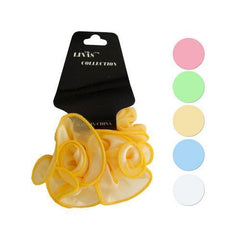 Pastel Chiffon Hair Twister with Ruffle Accent ( Case of 96 )