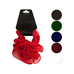 Large Satiny Hair Twister with Flower Accents ( Case of 24 )