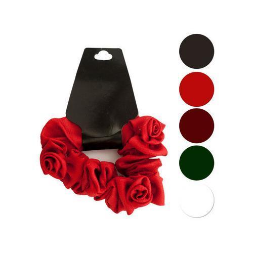 Mini Twisted Ruffle Rose Accent Hair Twister ( Case of 24 )