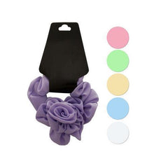 Pastel Hair Twister with Ruffle Rose Accent ( Case of 48 )