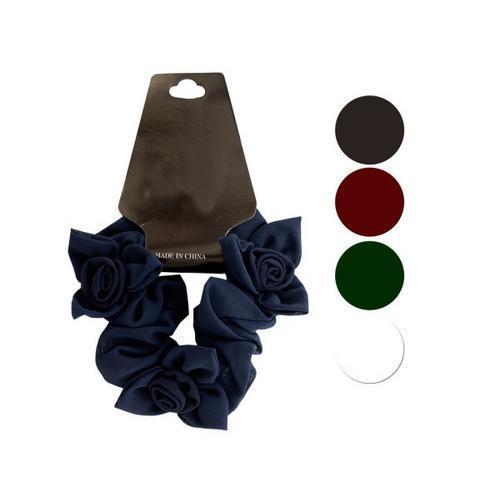 Chiffon Hair Twister with Ruffle Flower Accents ( Case of 48 )