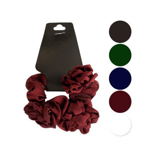 Chiffon Hair Twister with Ruffle Flower Accents ( Case of 24 )