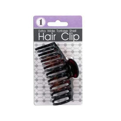 Extra Wide Tortoise Shell Claw Hair Clip ( Case of 48 )