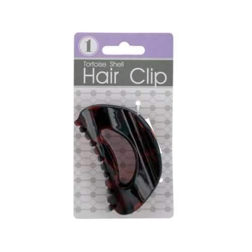 Rounded Tortoise Shell Claw Hair Clip ( Case of 24 )