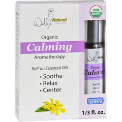 Wallys Natural Products Aromatherapy Blend  Organic  Roll On  Essential Oils  Calming  .33 oz