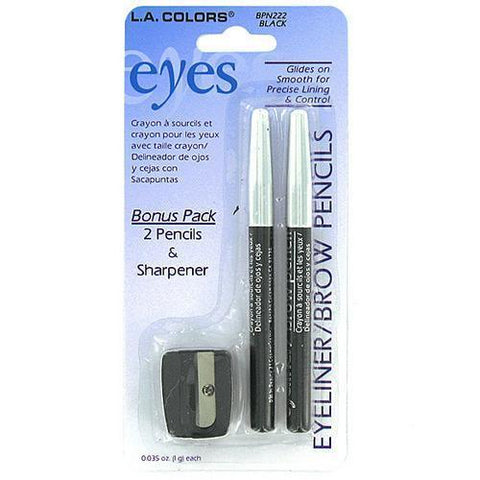 Set of two eyeliner/brow pencils and sharpener ( Case of 24 )