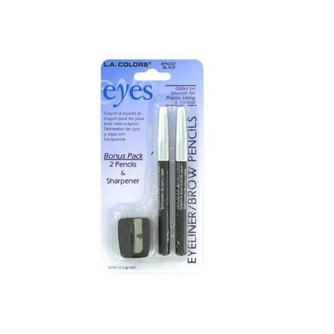 Set of two eyeliner/brow pencils and sharpener ( Case of 72 )