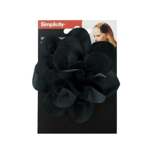 simplicity black net fabric flower headband accent ( Case of 54 )