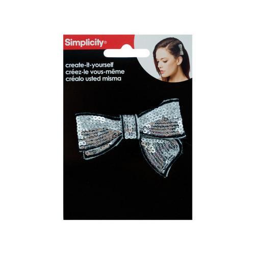 Silver Sequin Bow with Black Trim Headband Accent ( Case of 24 )