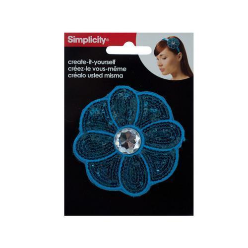 Blue Sequin Flower with Jewel Headband Accent ( Case of 24 )