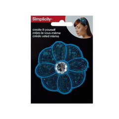 Blue Sequin Flower with Jewel Headband Accent ( Case of 48 )