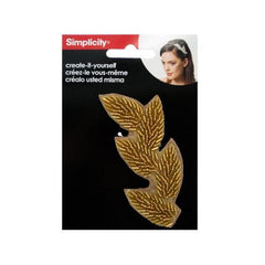 Beaded Gold Leaves Headband Accent ( Case of 24 )