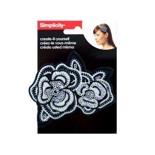 Embroidered Sequin Flower Headband Accent ( Case of 48 )