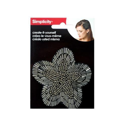 Silver Beaded Flower Headband Accent ( Case of 48 )