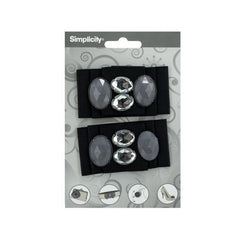 simplicity 2 pack black ribbon w/gems accent ( Case of 48 )