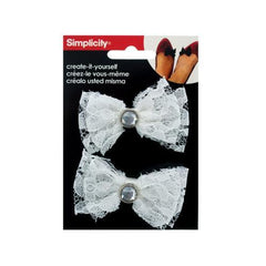 simplicity 2 pack lace bow w/jewel headband accent ( Case of 96 )