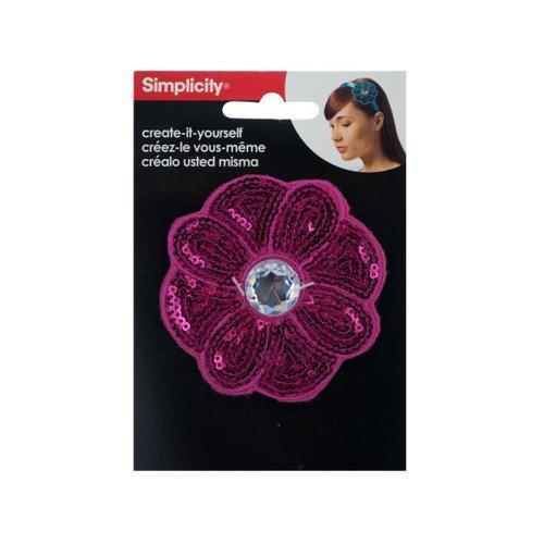 Pink Sequin Flower with Jewel Headband Accent ( Case of 36 )