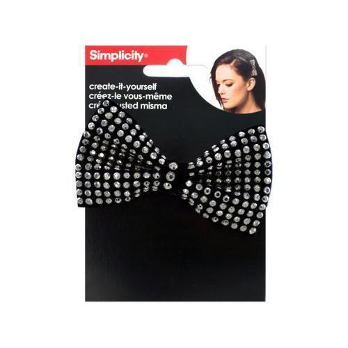 Black Studded Bow Headband Accent ( Case of 72 )