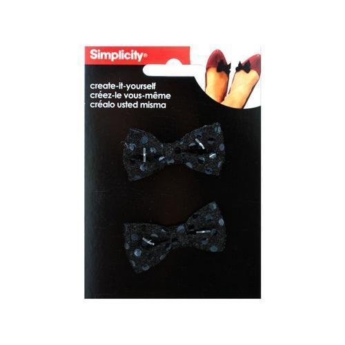 simplicity 2 pack small black sequin bows accents ( Case of 96 )